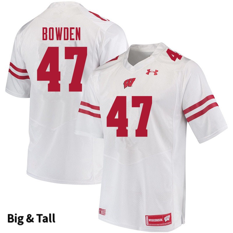 Wisconsin Badgers Men's #47 Peter Bowden NCAA Under Armour Authentic White Big & Tall College Stitched Football Jersey XD40I31IZ